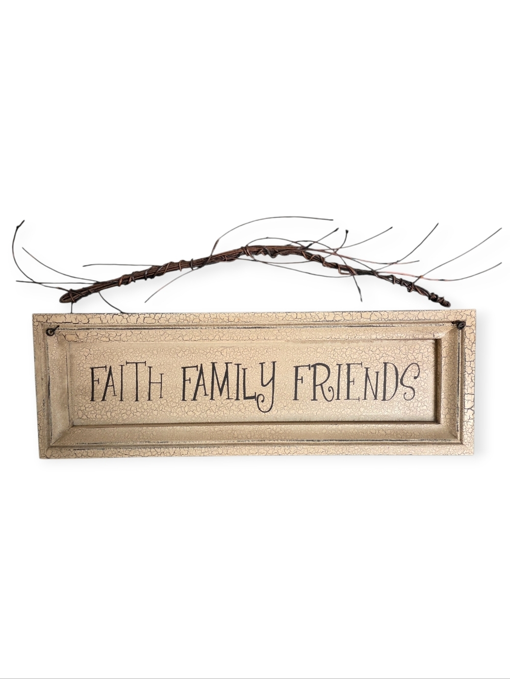 "Faith Family Friends" Rustic Wall Plaque